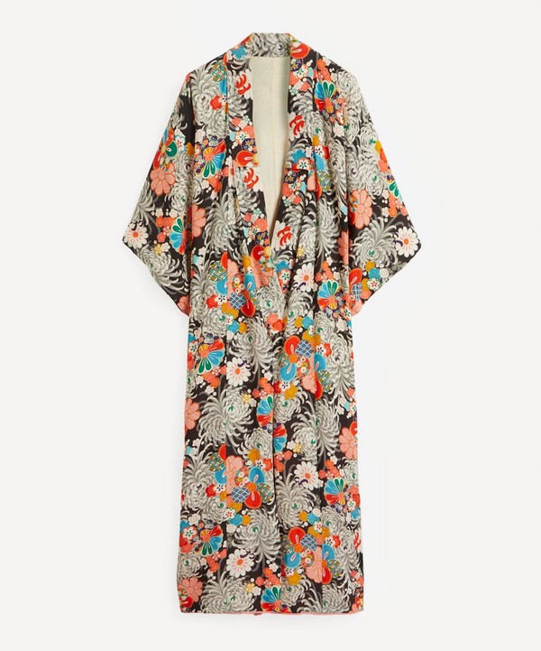 Designer Vintage - 30’s Couture Printed Silk Kimono image number null