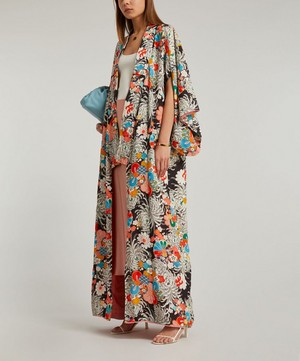 Designer Vintage - 30’s Couture Printed Silk Kimono image number 1
