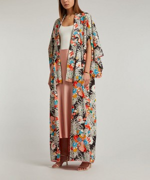 Designer Vintage - 30’s Couture Printed Silk Kimono image number 2
