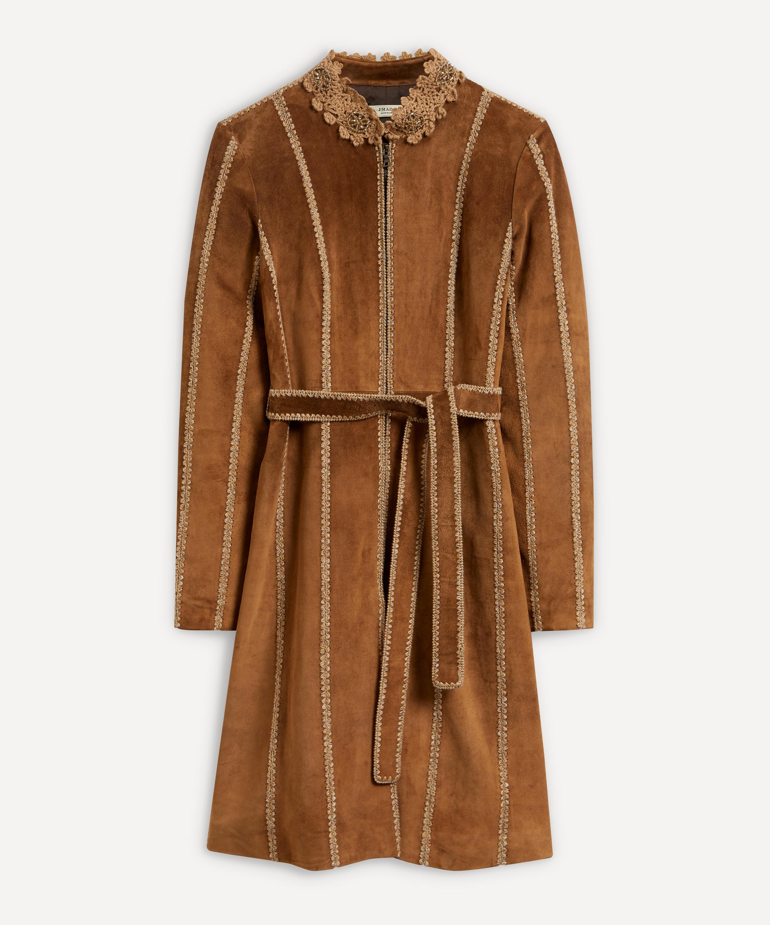 Designer Vintage - 00’s Prada Panelled Suede Coat image number 0