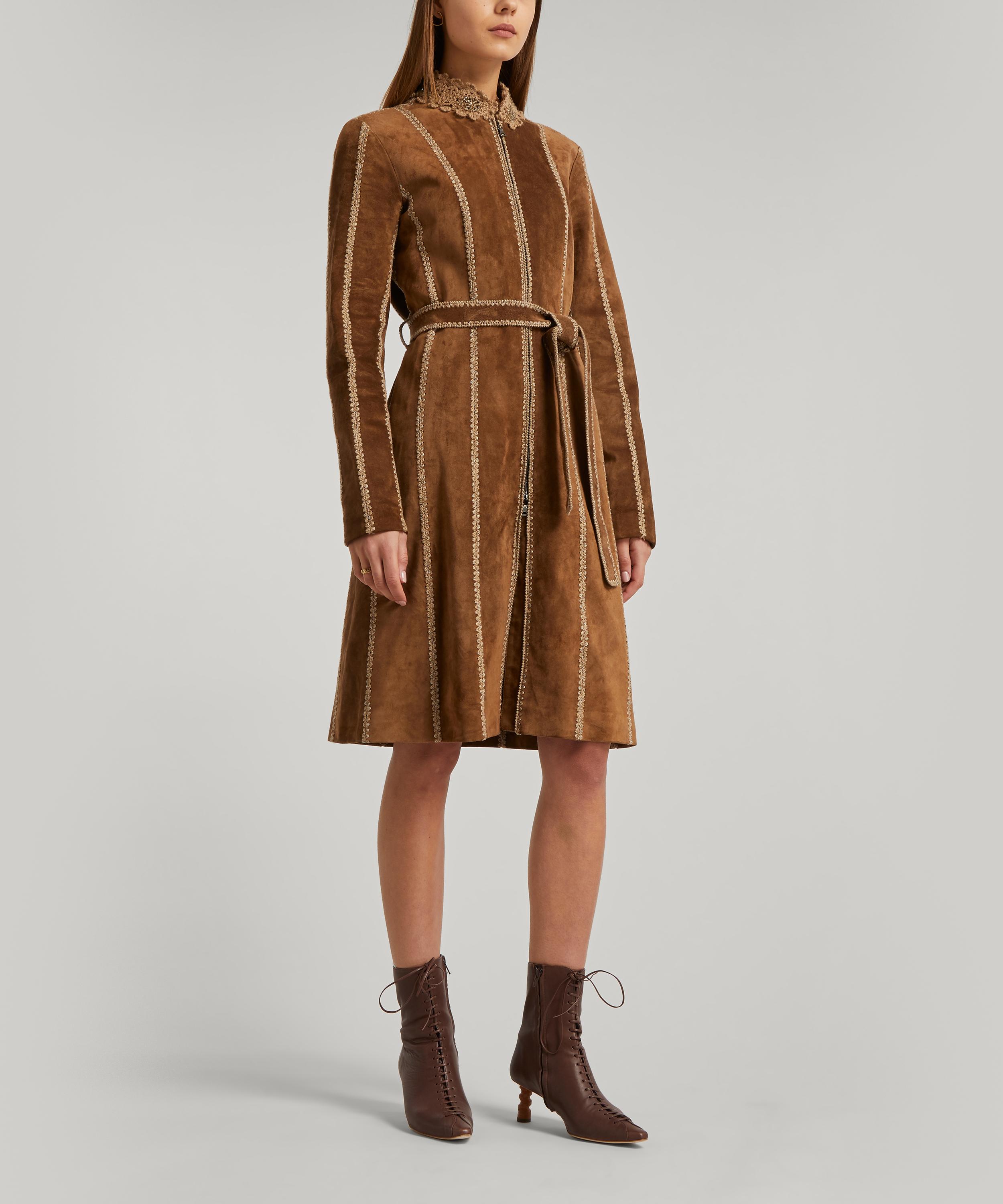 Designer Vintage - 00’s Prada Panelled Suede Coat image number 2