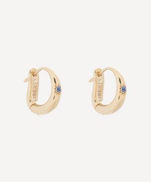 Liberty - 9ct Gold Handmade Ianthe Star Single Blue Sapphire Huggie Hoop Earrings image number 0