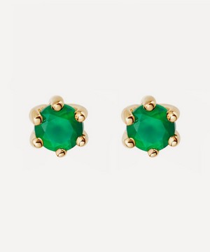 Astley Clarke - Gold Plated Vermeil Silver Linia Green Onyx Stud Earrings image number 0