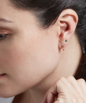 Astley Clarke - Gold Plated Vermeil Silver Linia Green Onyx Stud Earrings image number 3
