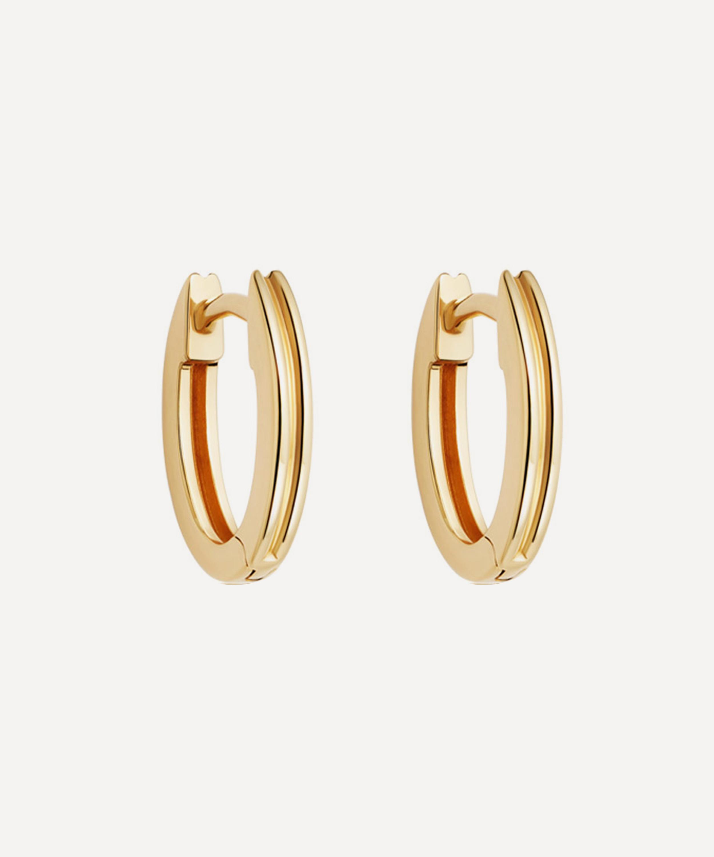 Astley Clarke - Gold Plated Vermeil Silver Linia Oval Hoop Earrings image number 0