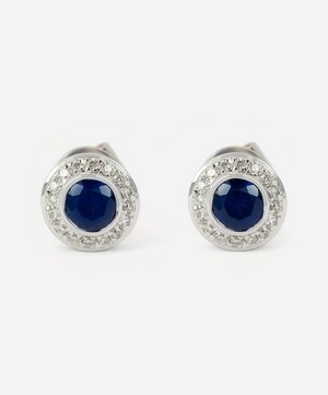 Kojis - White Gold Sapphire and Diamond Cluster Stud Earrings image number 0