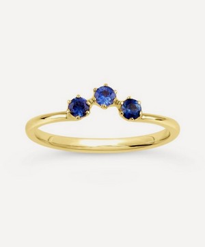 Dinny Hall - Gold Ellie Cornflower Blue Sapphire Crown Ring image number 0