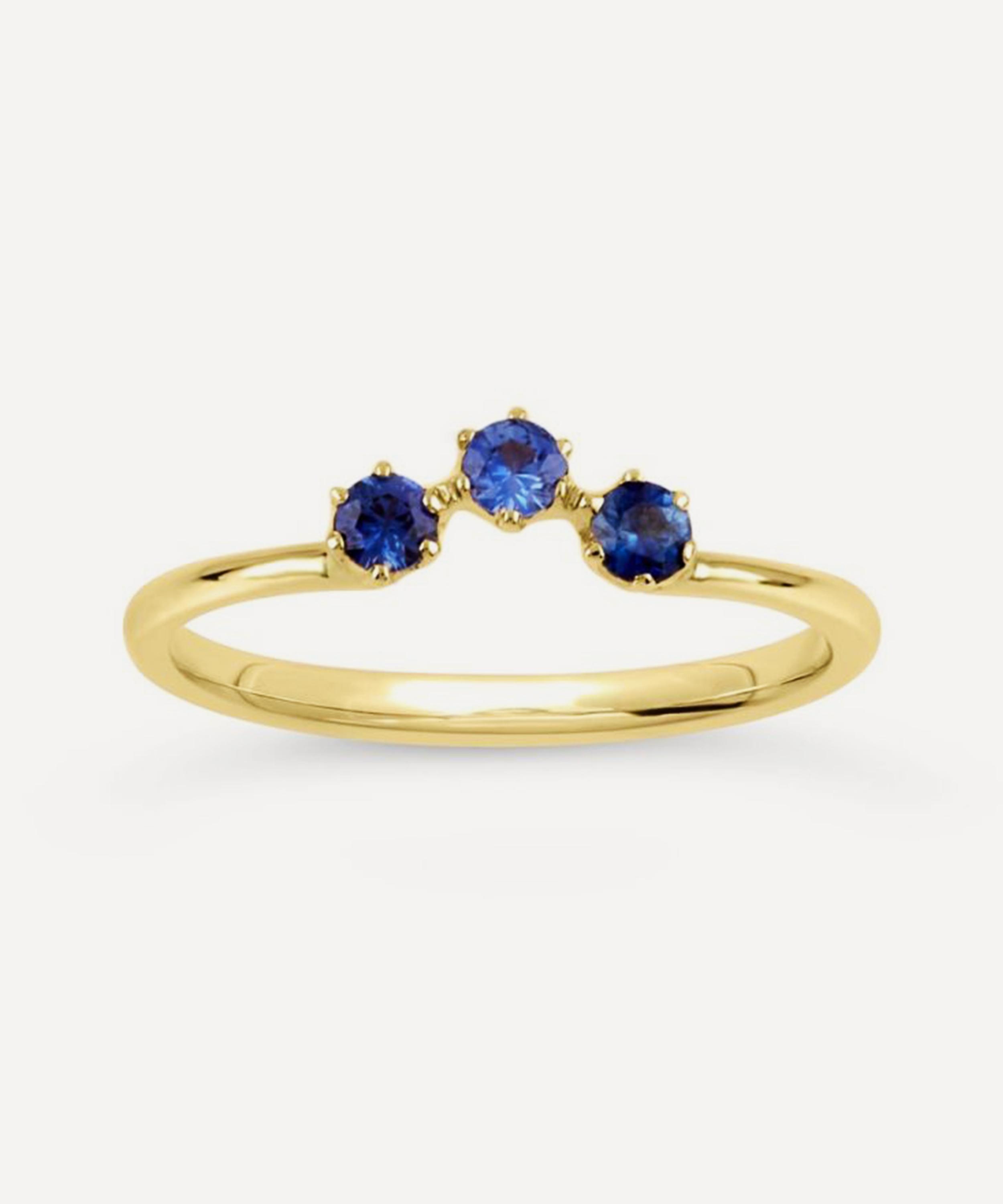 Dinny Hall - Gold Ellie Cornflower Blue Sapphire Crown Ring image number 0