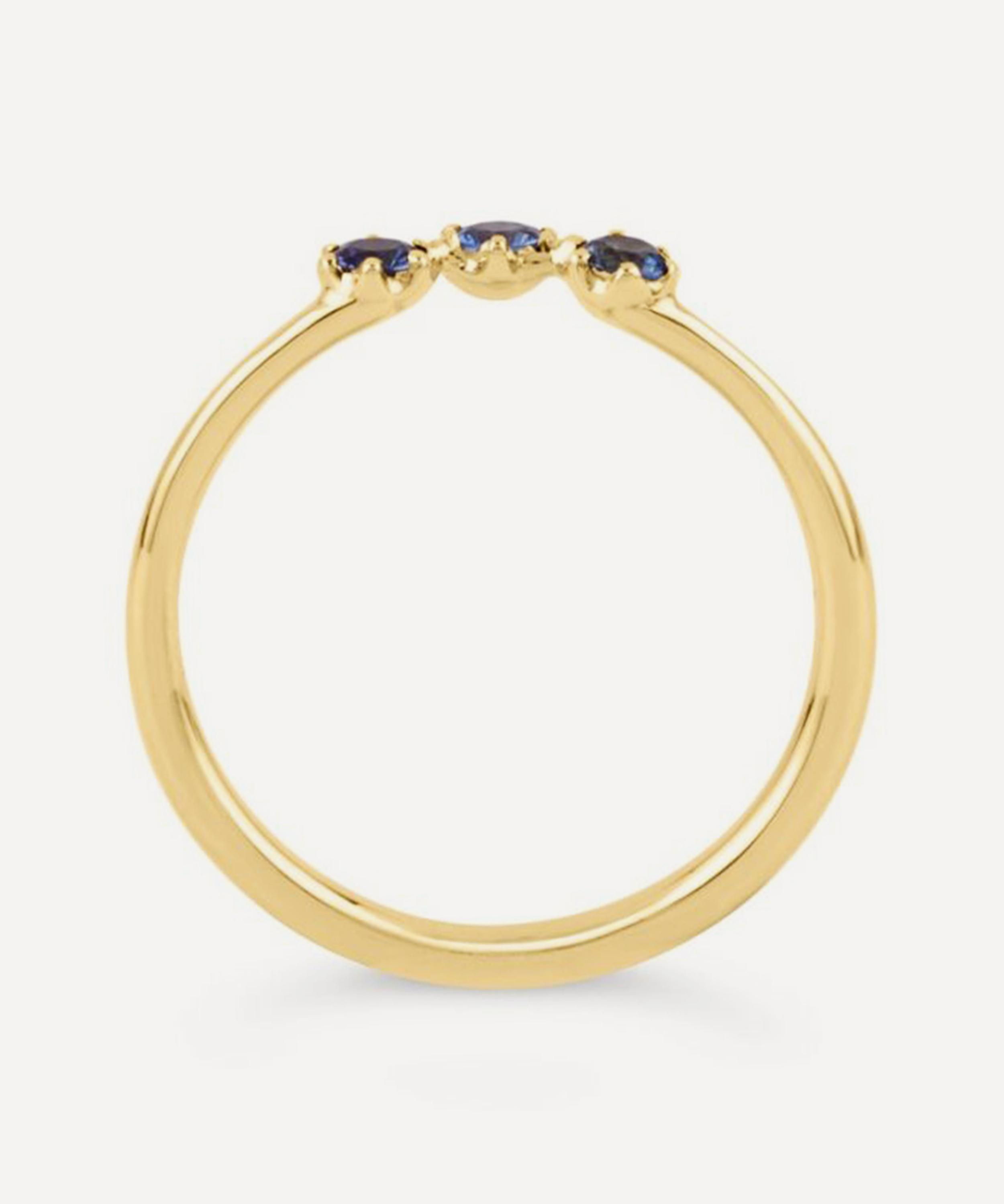 Dinny Hall - Gold Ellie Cornflower Blue Sapphire Crown Ring image number 2