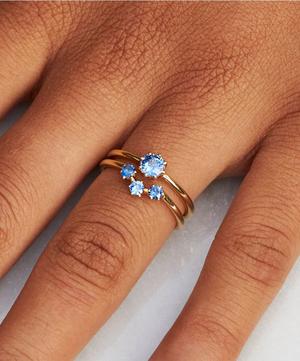 Dinny Hall - Gold Ellie Cornflower Blue Sapphire Crown Ring image number 3