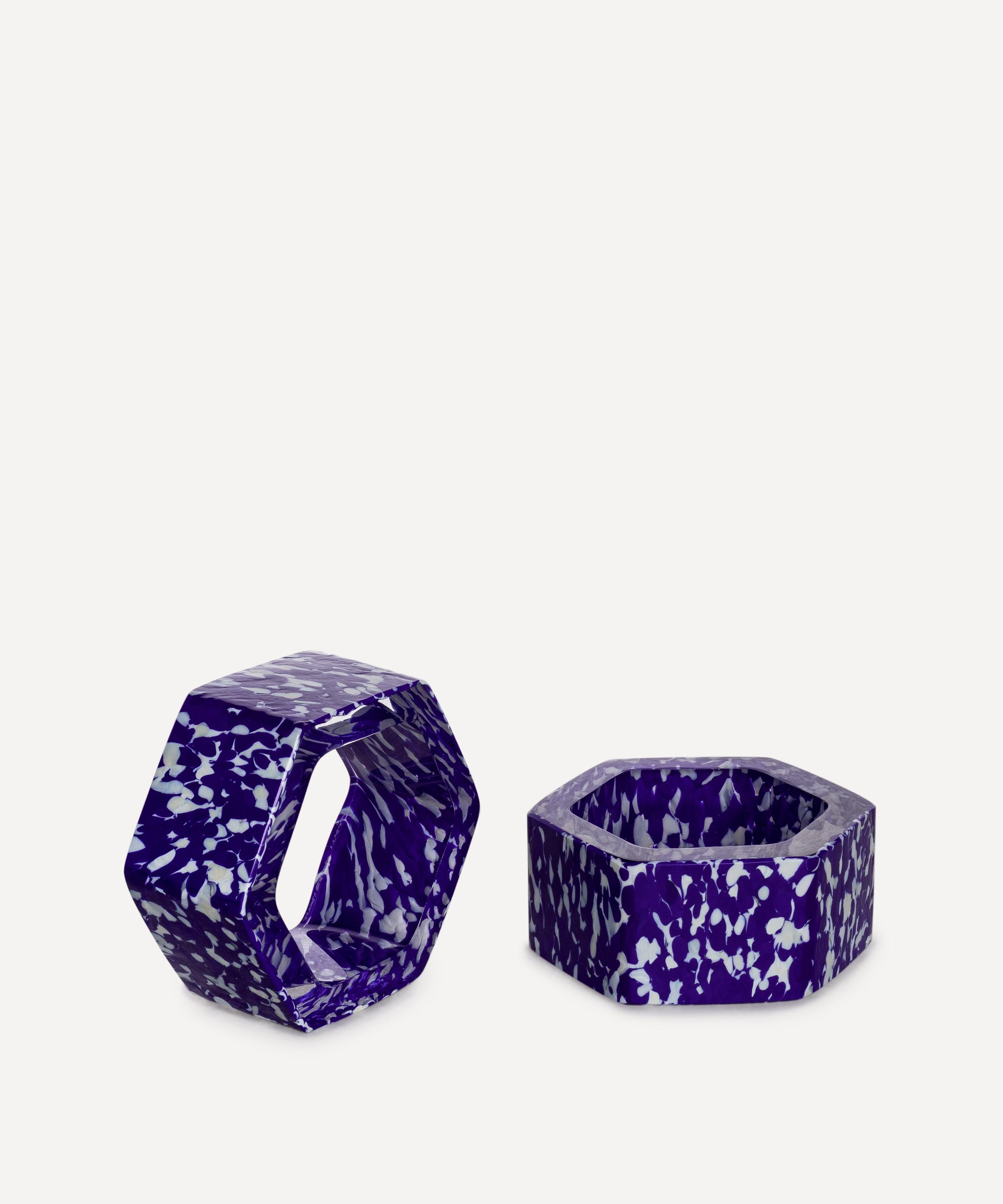 Stories of Italy - Macchia su Macchia Murano Glass Napkin Rings Set of Six image number 0