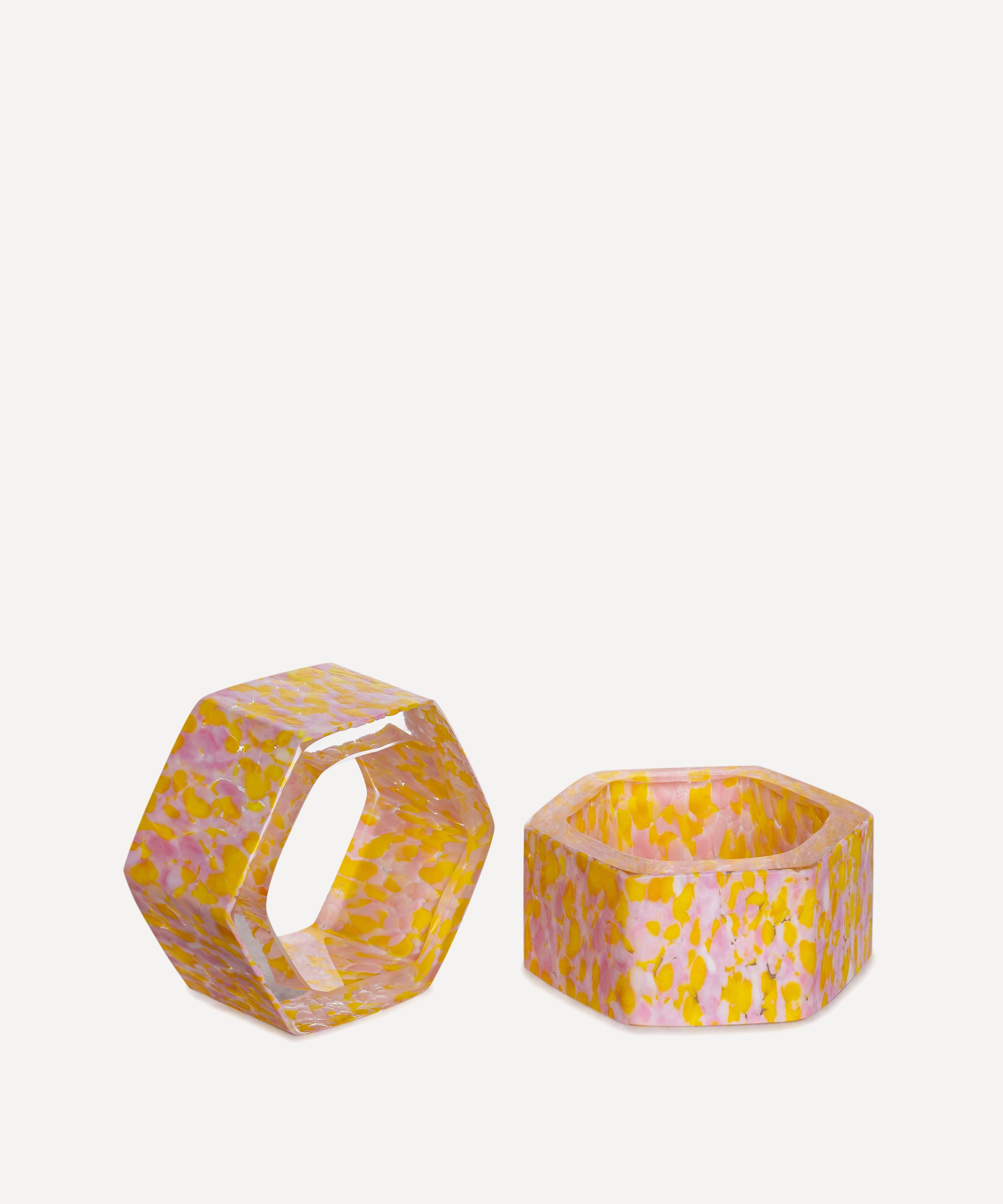 Stories of Italy - Macchia su Macchia Murano Glass Napkin Rings Set of Six image number 0