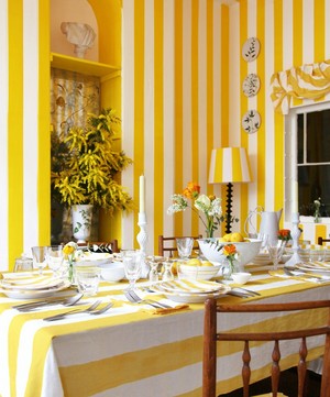 Summerill & Bishop - Stripe Linen Tablecloth image number 1