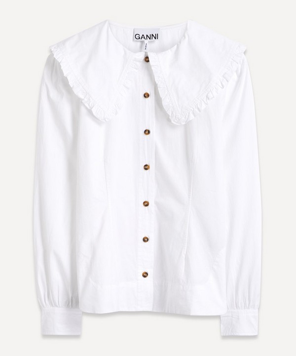 Ganni - Big Collar Fitted Cotton Shirt image number null