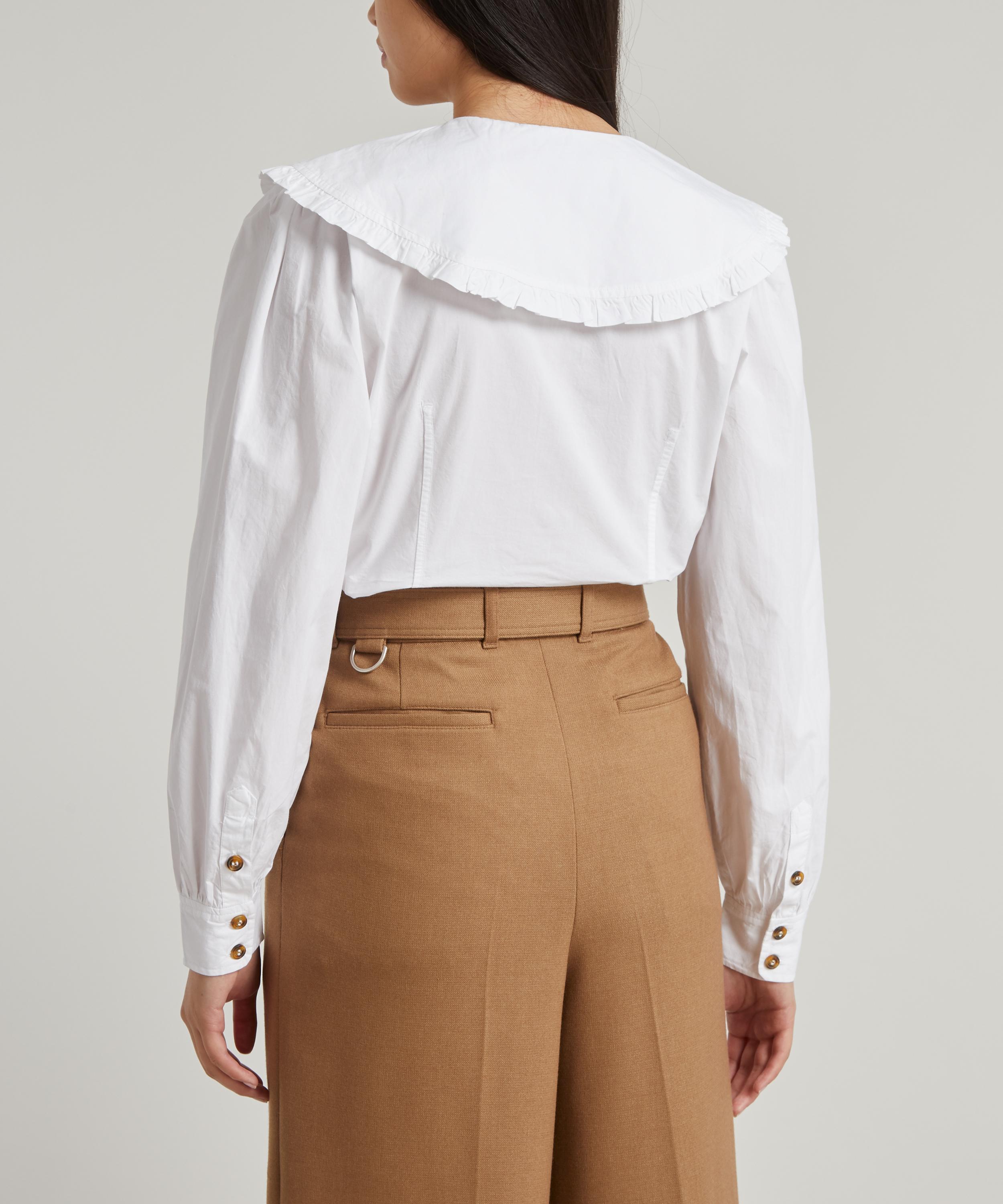 Ganni - Big Collar Fitted Cotton Shirt image number 4