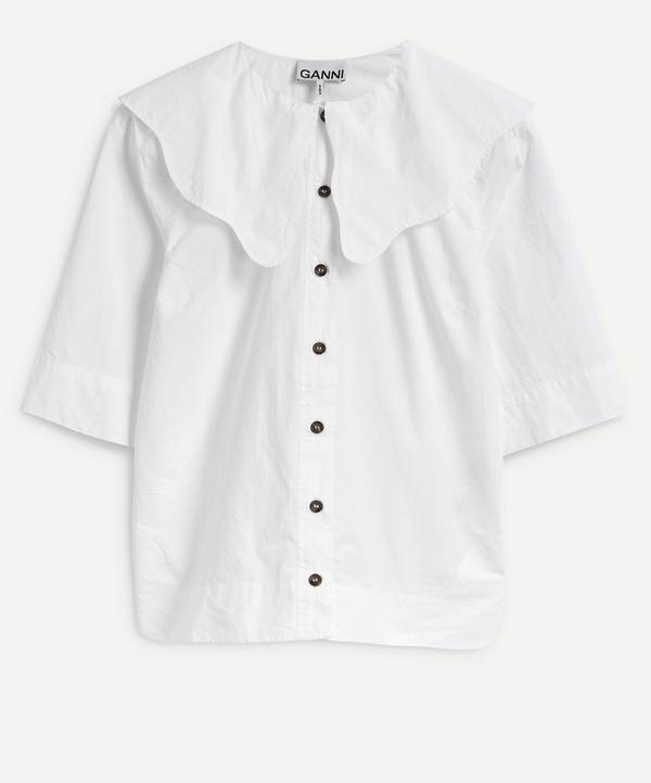 Ganni - Scallop Collar Cotton Shirt