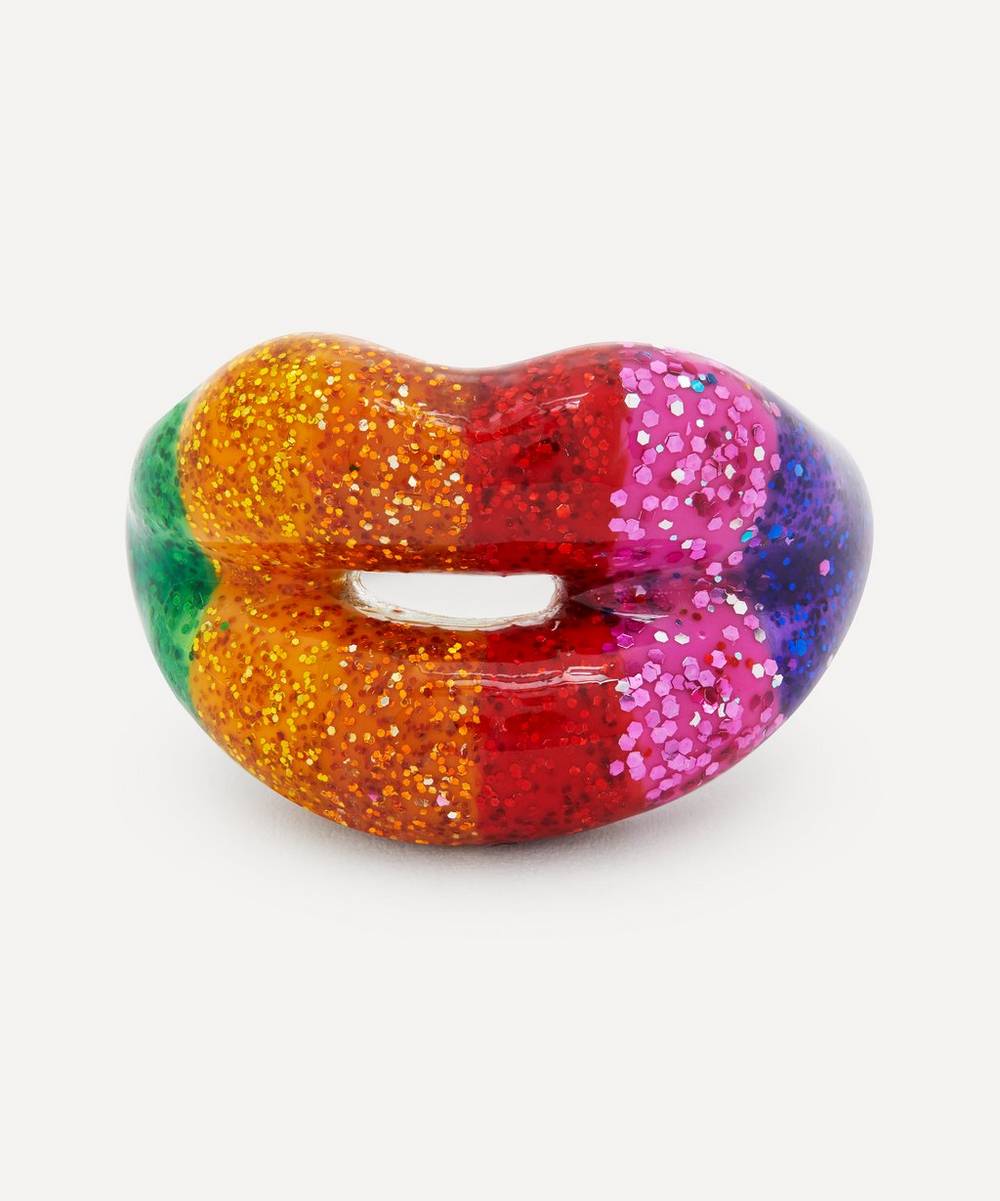 Solange Azagury-Partridge - Glitter Rainbow Hotlips Ring