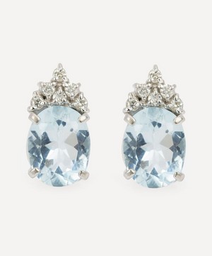 Kojis - 14ct White Gold Aquamarine and Diamond Earrings image number 0