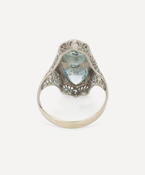 Kojis - 14ct Gold Art Deco Aquamarine and Diamond Ring image number 2