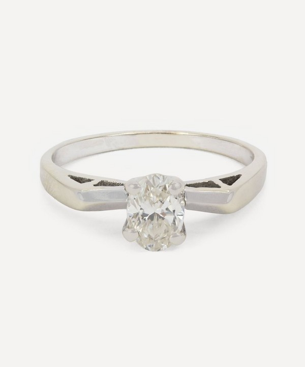 Kojis - White Gold Oval Cut Diamond Solitaire Ring image number null
