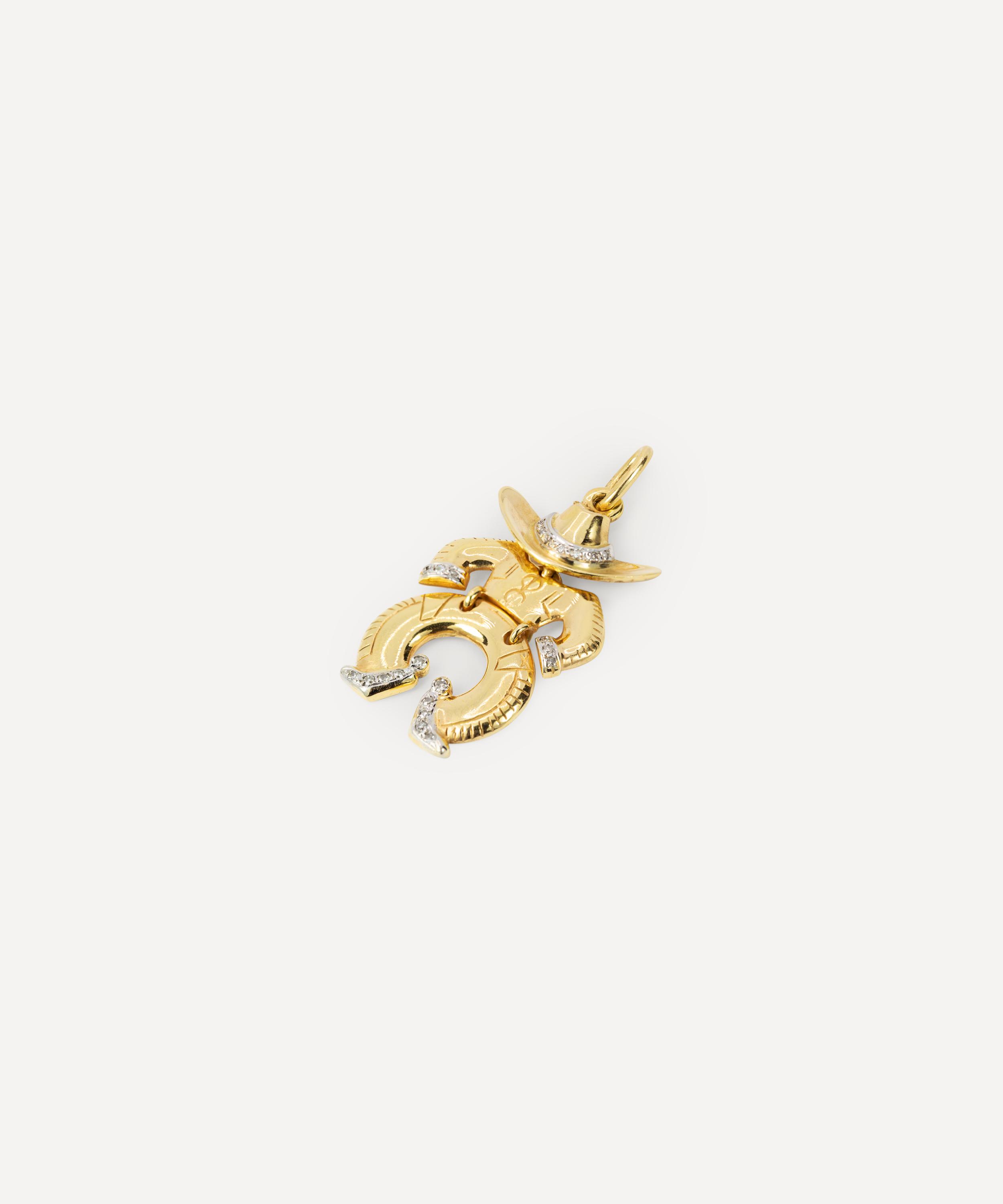 Kojis - 18ct Gold Diamond Cowboy Charm image number 1