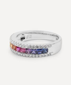 Kojis - 18ct White Gold Rainbow Collection Multi-Sapphire and Diamond Band Ring image number 2