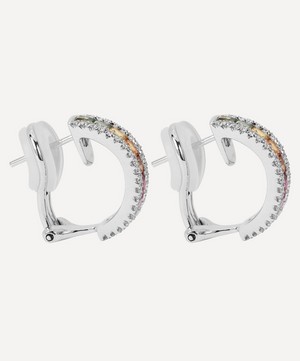 Kojis - 18ct White Gold Rainbow Collection Multi-Sapphire and Diamond Hoop Earrings image number 2