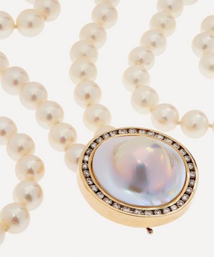 Kojis - Mabé Pearl and Diamond Clasp Double Pearl Necklace image number 1