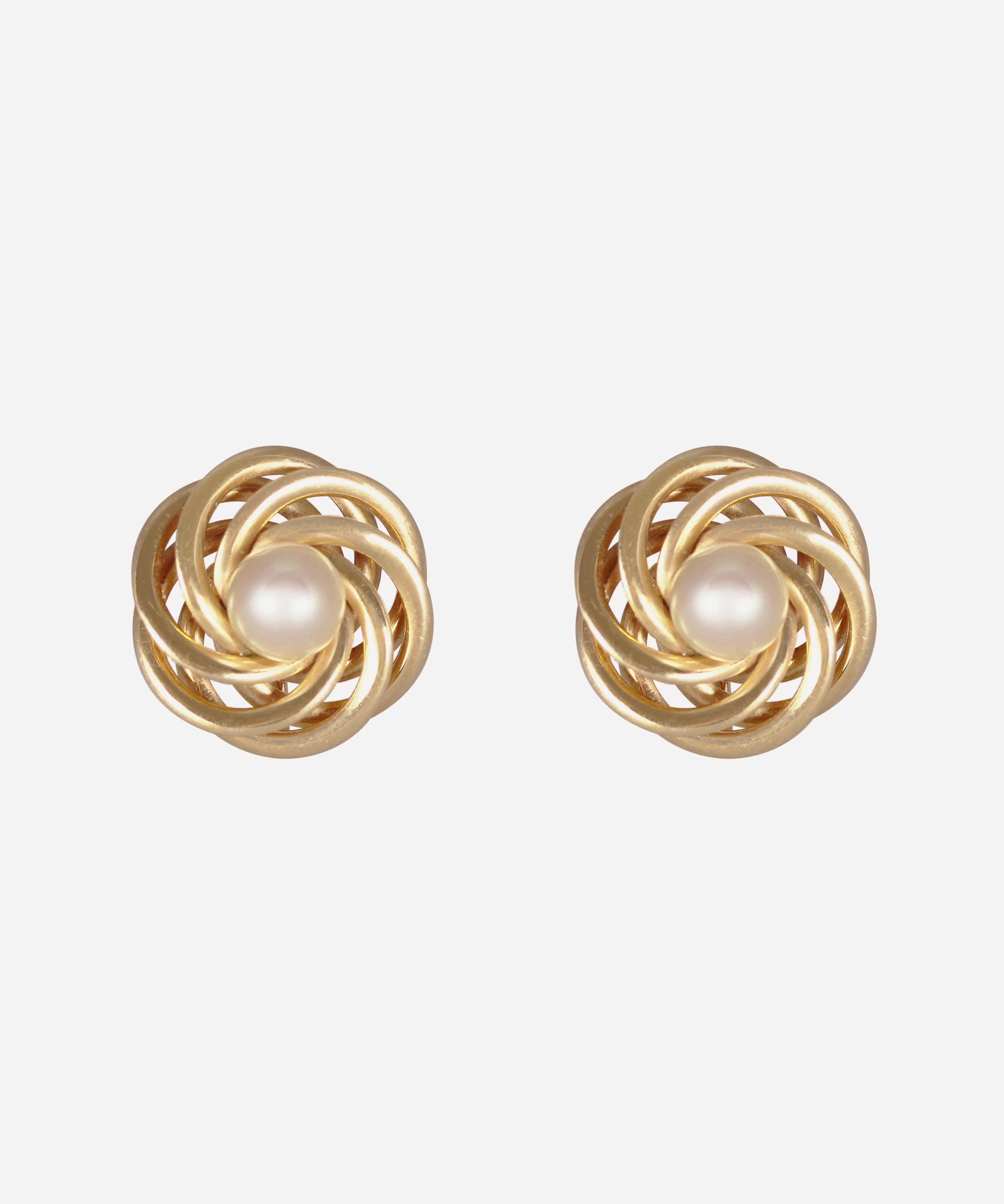 Kojis - 14ct Gold Pearl Rosette Earrings image number 