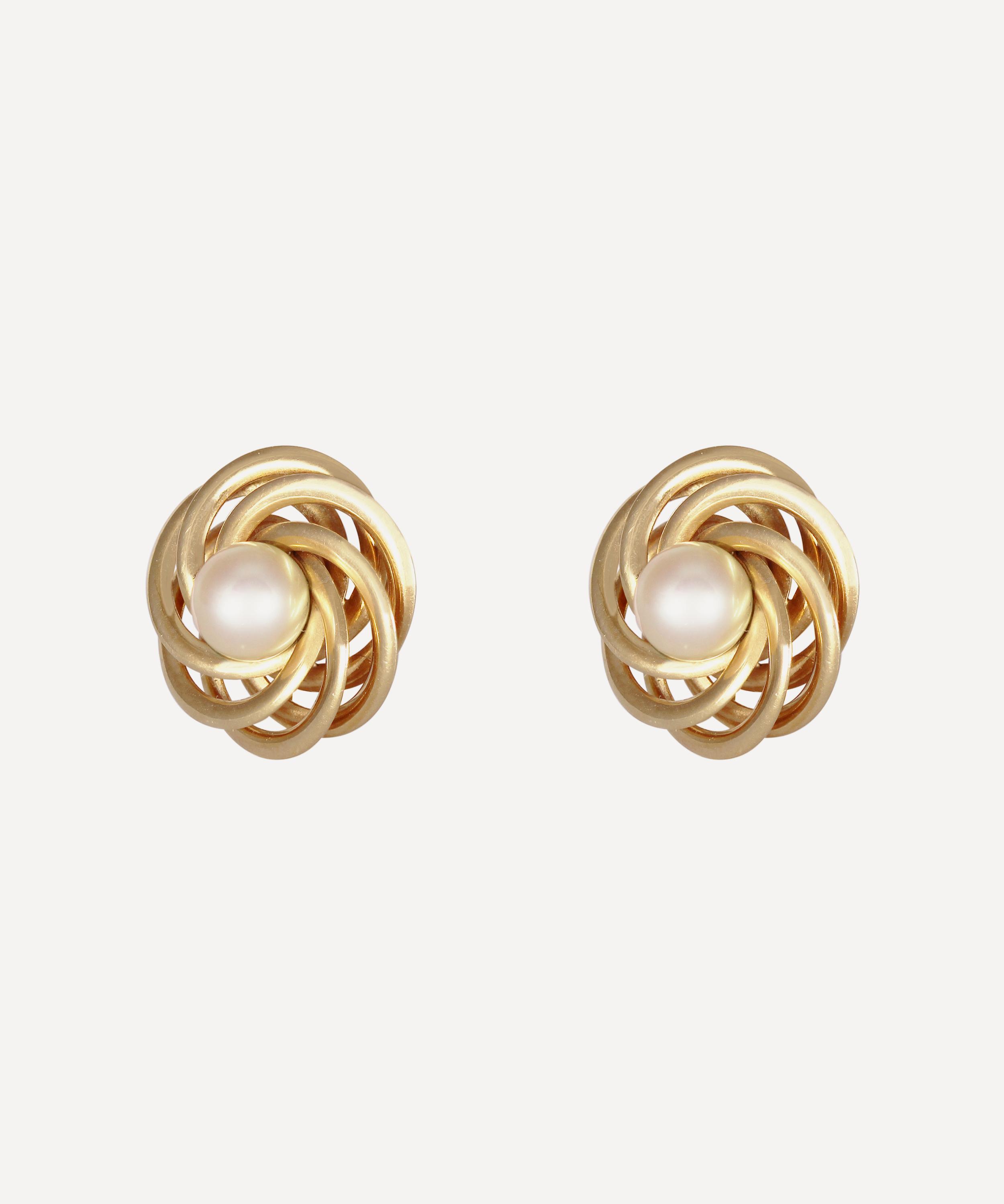 Kojis - 14ct Gold Pearl Rosette Earrings image number 