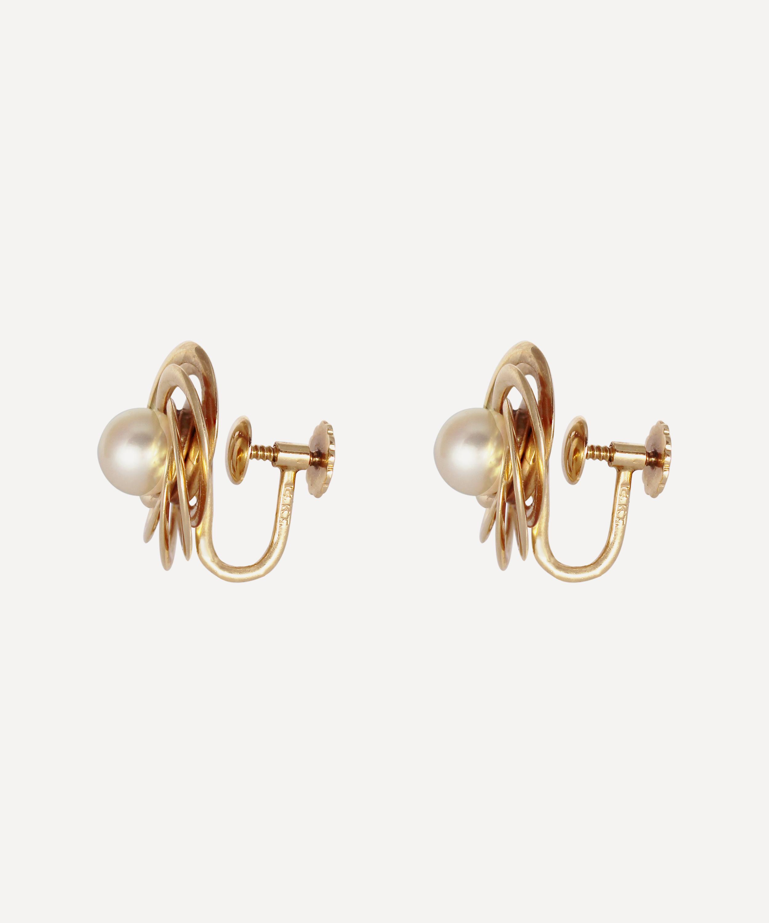Kojis - 14ct Gold Pearl Rosette Earrings image number 