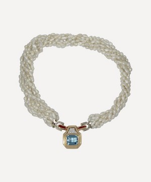 Kojis - 1940s Blue Topaz and Pearl Torque Necklace image number 0