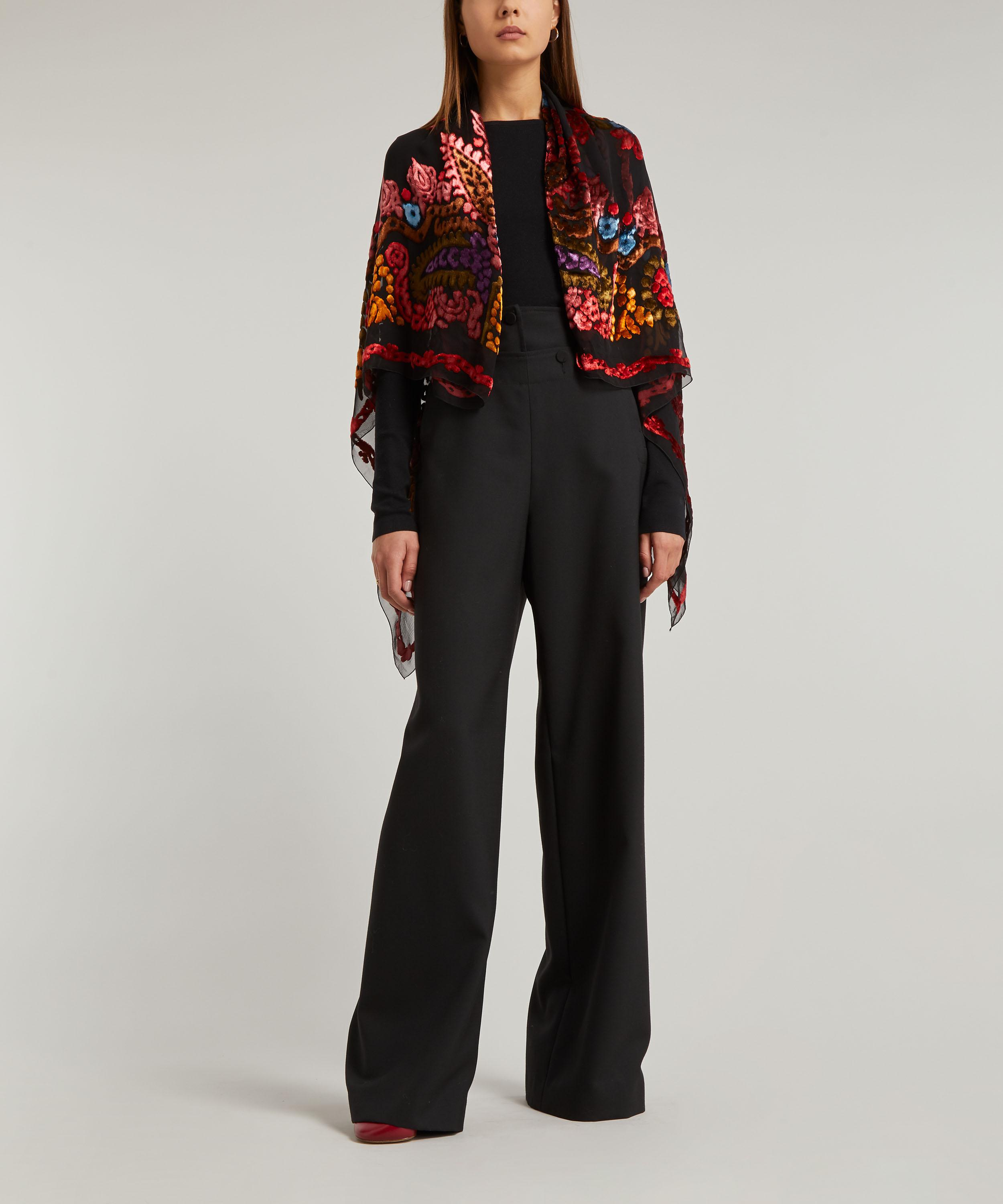 Designer Vintage - 1970’s Black Silk Devoré Shawl image number 0
