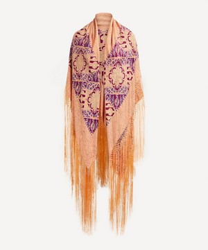 Designer Vintage - Unusual Arts and Crafts Silk Shawl image number 0