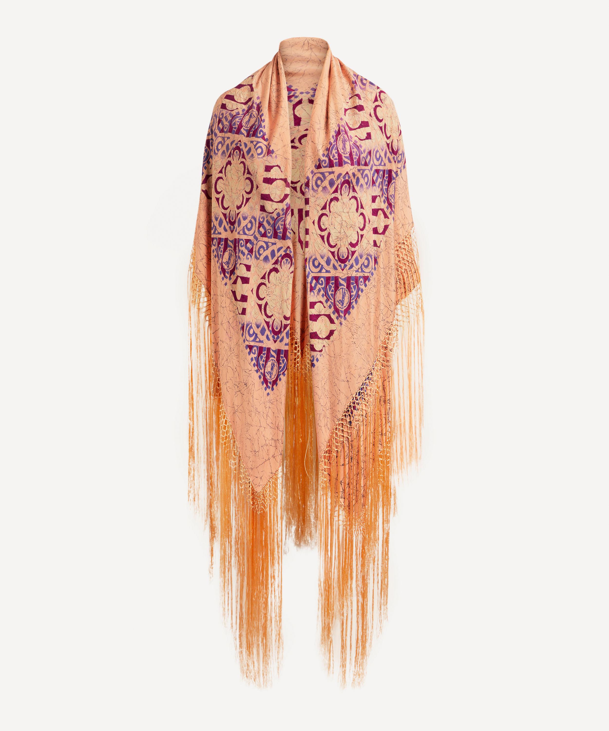 Designer Vintage - Unusual Arts and Crafts Silk Shawl image number 0