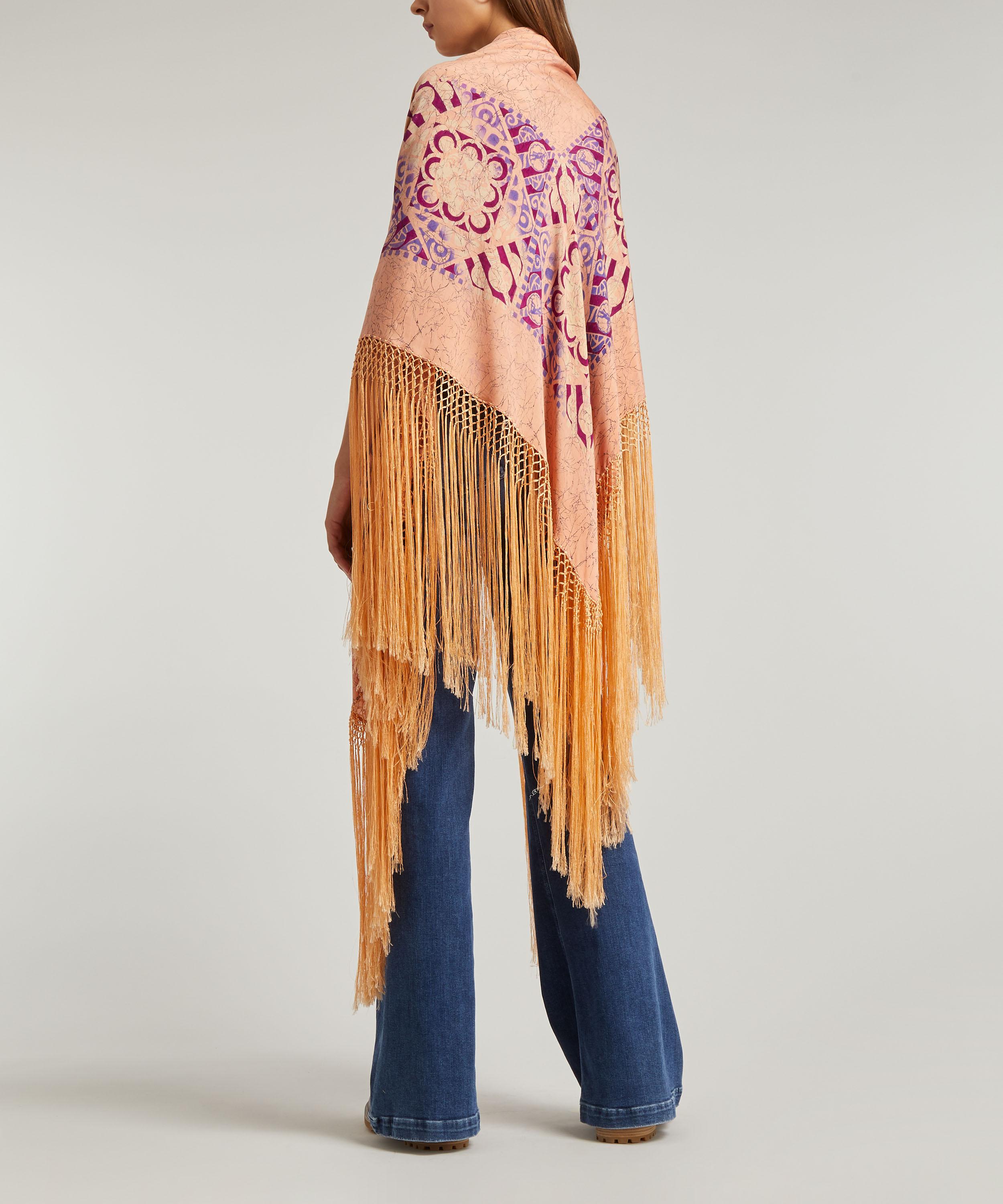 Designer Vintage - Unusual Arts and Crafts Silk Shawl image number 3