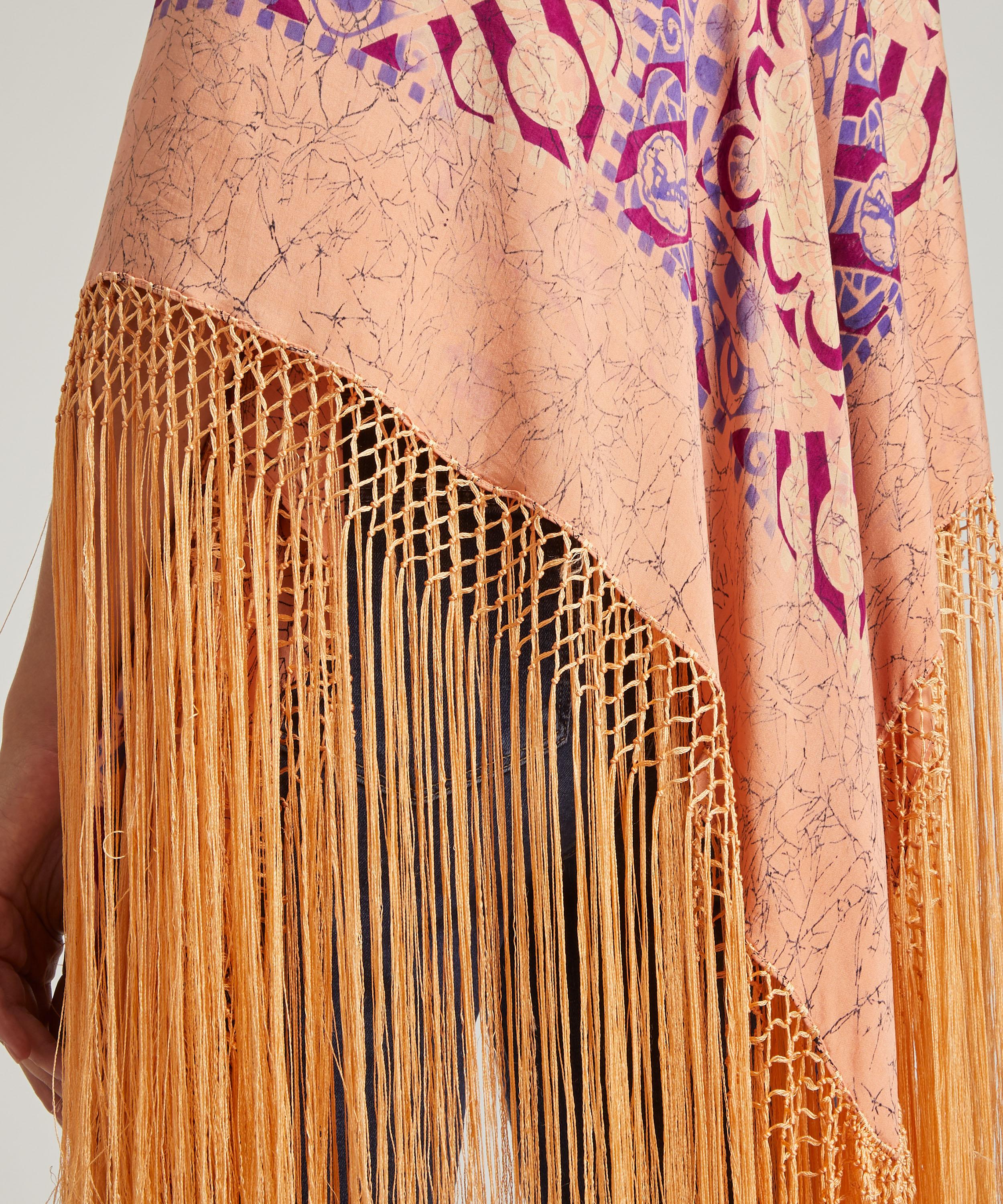 Designer Vintage - Unusual Arts and Crafts Silk Shawl image number 4