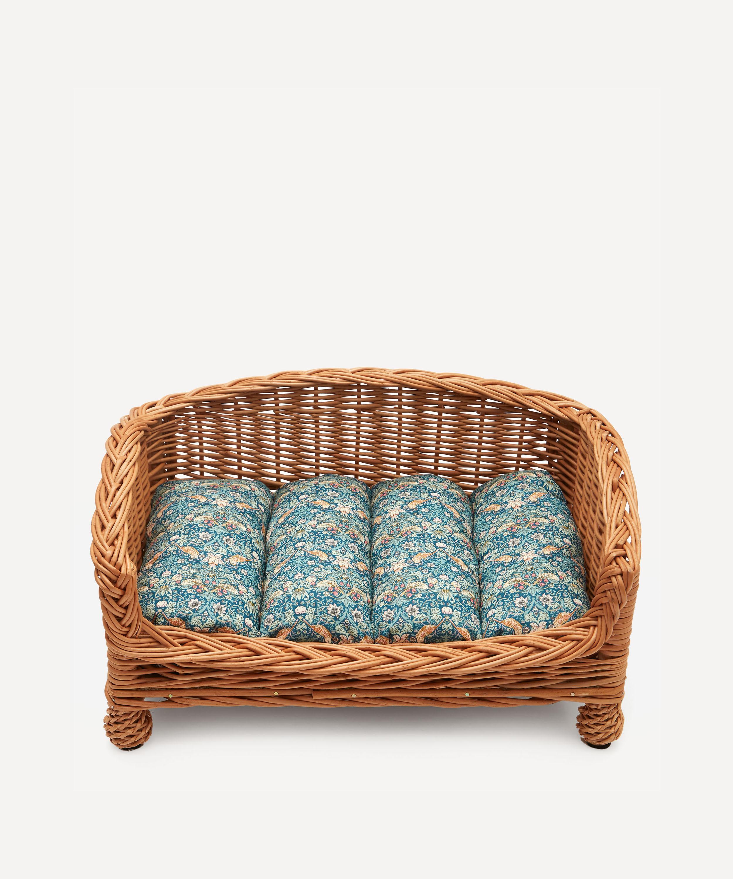 Coco & Wolf Strawberry Thief Rattan Dog Bed Liberty