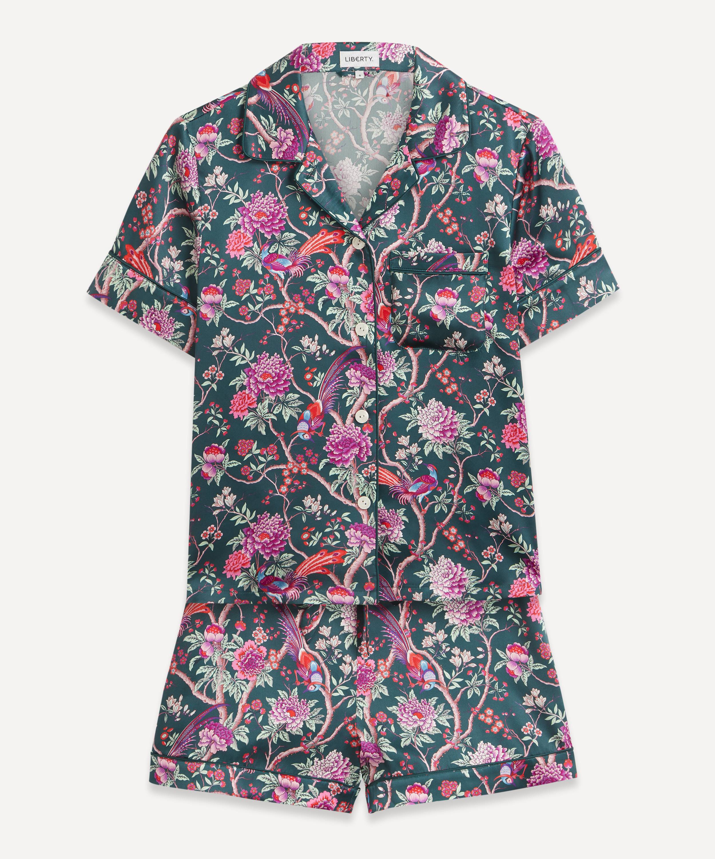 Liberty Elysian Paradise Silk Satin Short Pyjama Set | Liberty