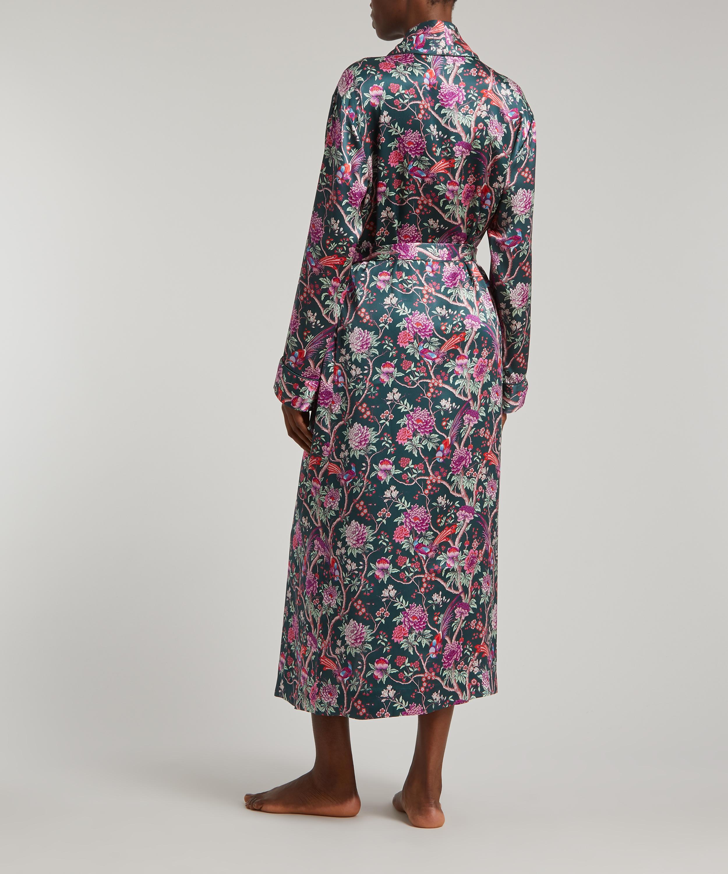 Liberty - Elysian Paradise Silk Satin Long Robe image number 3