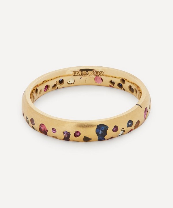 Polly Wales - 18ct Gold Rainbow Sapphire Confetti Ring