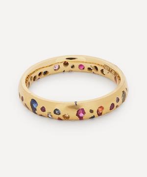 Polly Wales - 18ct Gold Rainbow Sapphire Confetti Ring image number 2