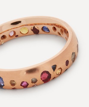 Polly Wales - Rose Gold Rainbow Sapphire Confetti Ring image number 3