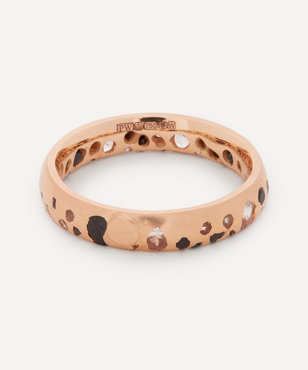 Polly Wales - 20ct Rose Gold Black and White Sapphire Confetti Ring