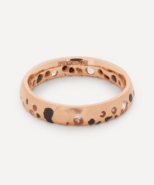 Polly Wales - 20ct Rose Gold Black and White Sapphire Confetti Ring image number 0