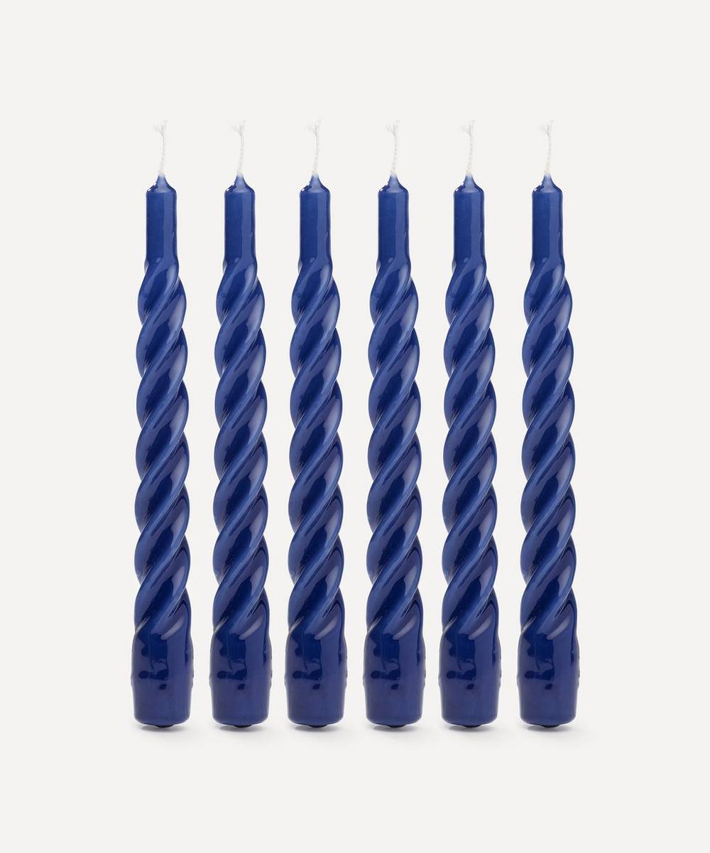 Anna + Nina - Blue Twisted Candles Set of Six
