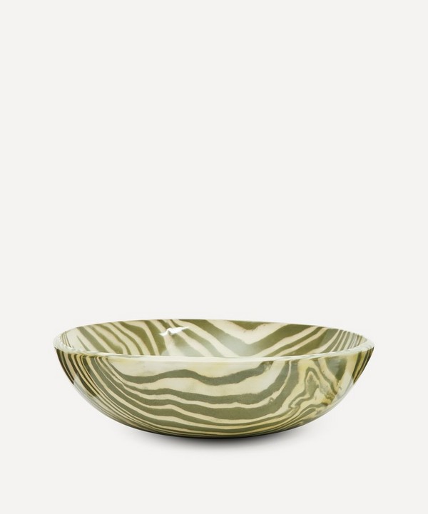 Henry Holland Studio - Green and White Large Salad Bowl image number null