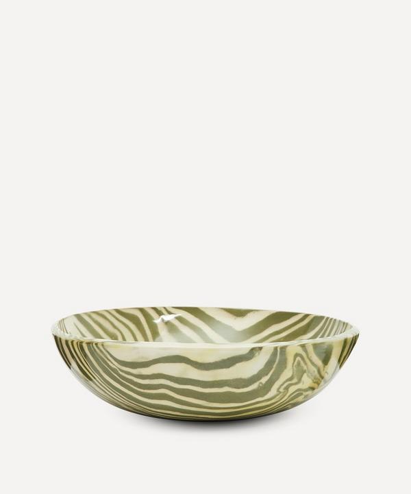 Henry Holland Studio - Green and White Large Salad Bowl image number null
