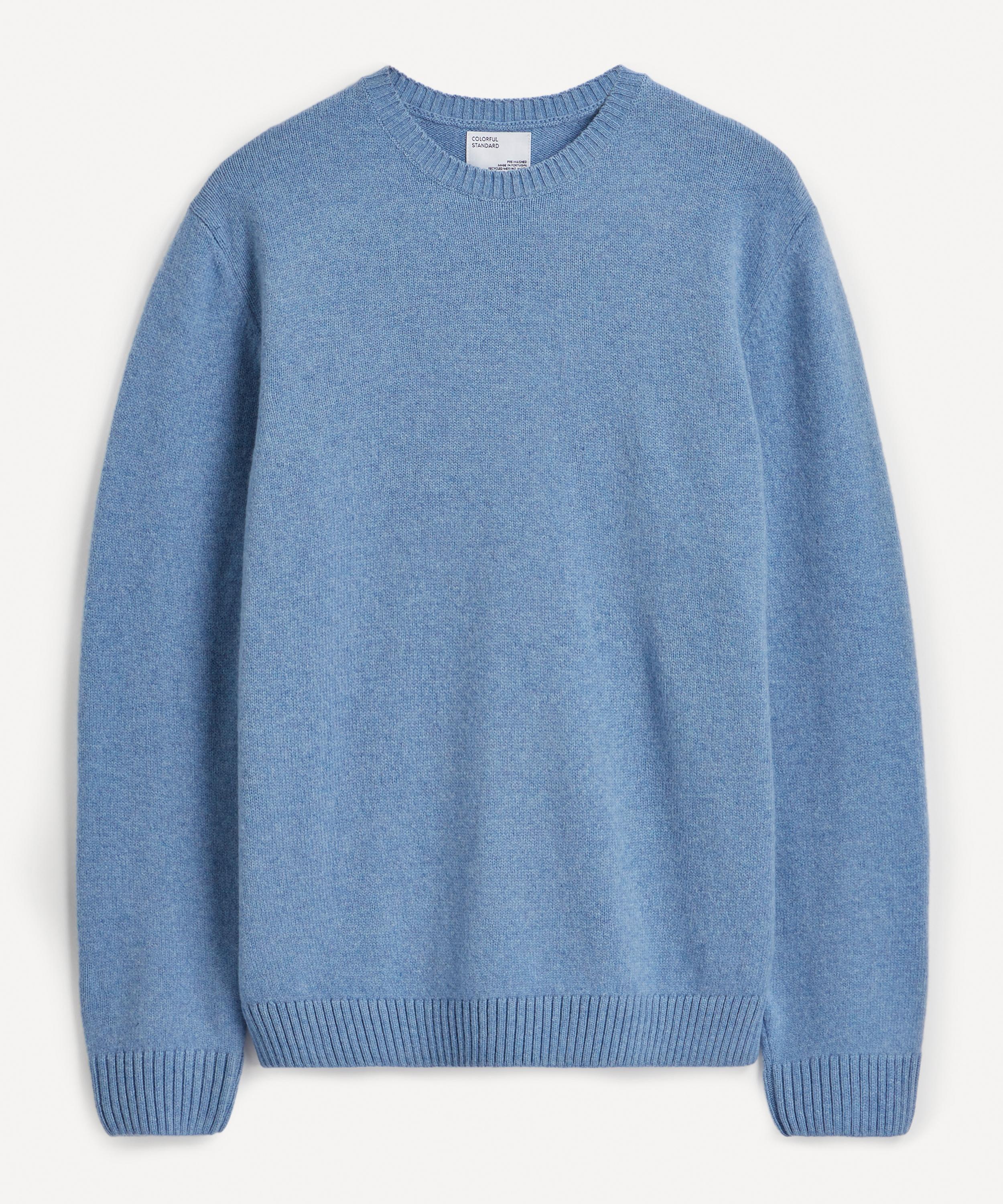 Garment dyed extrafine Merino Wool crewneck Sweater