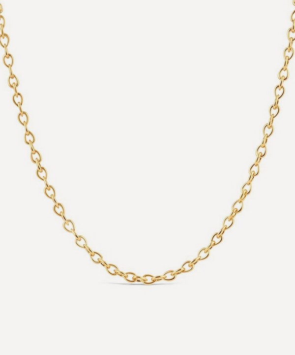 Dinny Hall - Gold Plated Vermeil Silver Raindrop Small Link Chain Necklace image number 0